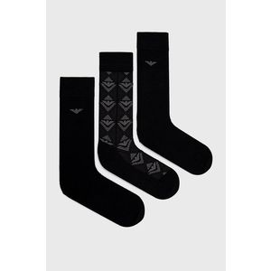 Ponožky Emporio Armani Underwear pánske, čierna farba vyobraziť