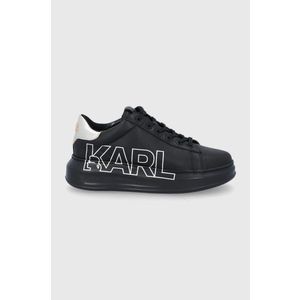 Kožená obuv Karl Lagerfeld čierna farba, na platforme vyobraziť