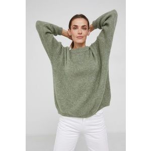 Vlnený sveter Answear Lab dámsky, zelená farba, ľahký vyobraziť