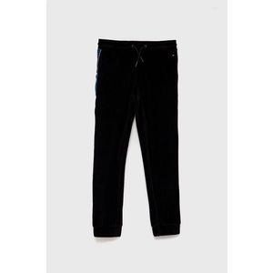 Detské nohavice Tommy Hilfiger čierna farba, jednofarebné vyobraziť