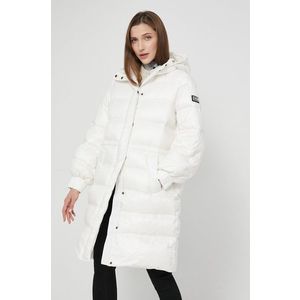 Páperová bunda Twinset dámska, biela farba, zimná vyobraziť
