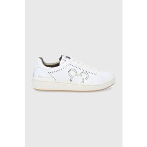 Kožená obuv MOA Concept biela farba, na plochom podpätku vyobraziť