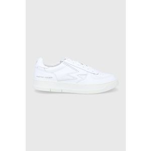 Kožená obuv MOA Concept biela farba, na plochom podpätku vyobraziť