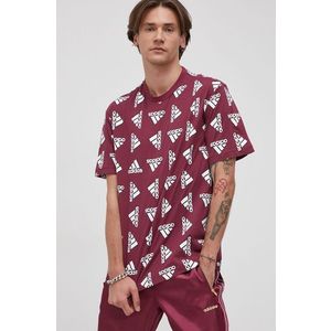 Bavlnené tričko adidas H14637 fialová farba, vzorované vyobraziť