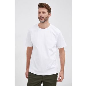Bavlnené tričko United Colors of Benetton biela farba, jednofarebný vyobraziť
