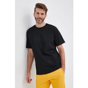 Bavlnené tričko United Colors of Benetton čierna farba, jednofarebné vyobraziť
