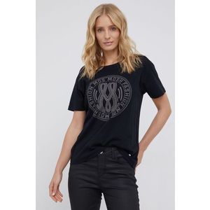 Bavlnené tričko Mos Mosh čierna farba vyobraziť