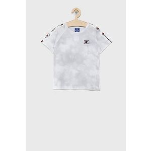 Detské bavlnené tričko Champion 404277 biela farba vyobraziť