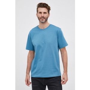 Bavlnené tričko United Colors of Benetton tyrkysová farba, jednofarebné vyobraziť