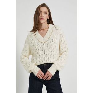 Vlnený sveter Miss Sixty dámsky, krémová farba, teplý vyobraziť