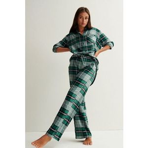 Pyžamové nohavice Undiz dámske, zelená farba vyobraziť