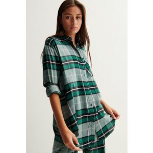 Pyžamová košeľa Undiz dámska, zelená farba vyobraziť