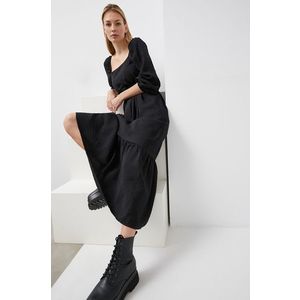 Šaty Answear Lab čierna farba, maxi, rovné vyobraziť