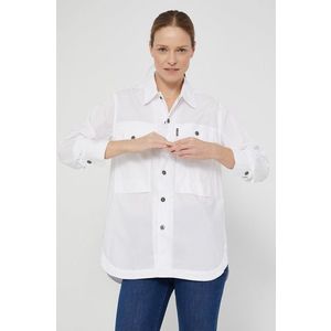 Bavlnená košeľa G-Star Raw dámska, biela farba, regular, s klasickým golierom vyobraziť