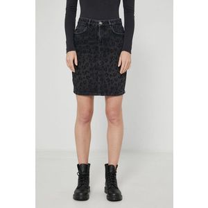 Rifľová sukňa Mos Mosh čierna farba, mini, puzdrová vyobraziť