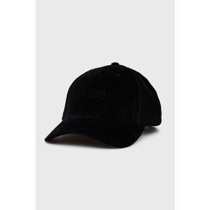 Manšestrová čiapka AllSaints čierna farba, jednofarebná vyobraziť