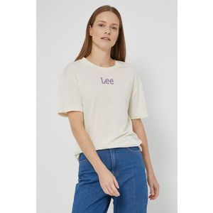 Tričko Lee dámske, béžová farba vyobraziť