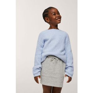 Dievčenská sukňa Mango Kids Celia šedá farba, mini, rovná vyobraziť