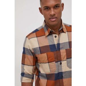 Košeľa Premium by Jack&Jones pánska, hnedá farba, regular, s klasickým golierom vyobraziť
