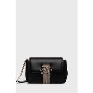 Kožená listová kabelka Karl Lagerfeld čierna farba vyobraziť