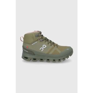 Topánky On-running Cloudrock Waterproof dámske, zelená farba vyobraziť