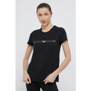 Pyžamové tričko Emporio Armani Underwear dámske, čierna farba vyobraziť