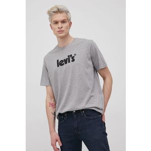Bavlnené tričko Levi's 16143.0392-Greys, šedá farba, melanžové vyobraziť