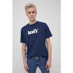 Bavlnené tričko Levi's 16143.0393-Blues, tmavomodrá farba, s potlačou vyobraziť