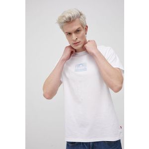 Bavlnené tričko Levi's biela farba, jednofarebné vyobraziť