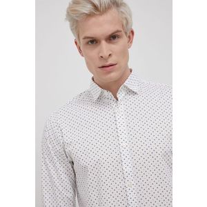 Košeľa Premium by Jack&Jones pánska, biela farba, slim, s klasickým golierom vyobraziť