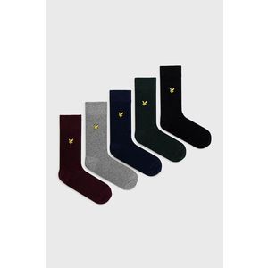 Ponožky Lyle & Scott (5-pack) pánske, tmavomodrá farba vyobraziť