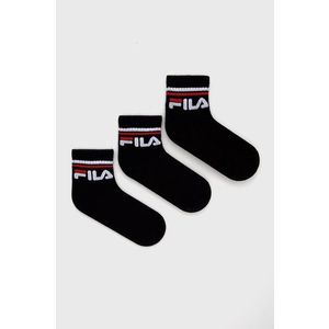 Detské ponožky Fila (3-pack) čierna farba vyobraziť