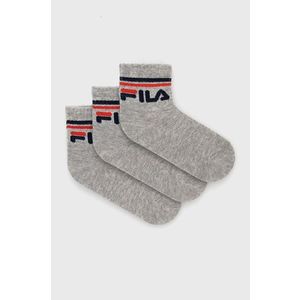 Detské ponožky Fila (3-pack) šedá farba vyobraziť