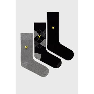 Ponožky Lyle & Scott (3-pack) šedá farba vyobraziť