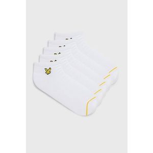 Ponožky Lyle & Scott (5-pack) biela farba vyobraziť