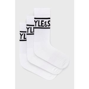 Ponožky Lyle & Scott (3-pack) biela farba vyobraziť