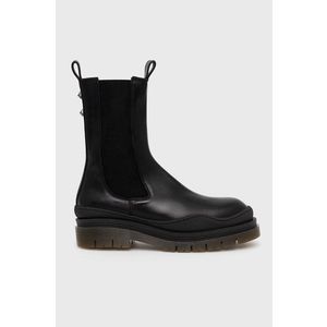 Kožené topánky Chelsea MOA Concept dámske, čierna farba, na platforme vyobraziť