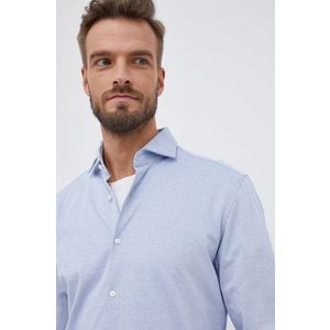 Bavlnená košeľa Hugo pánska, slim, s talianskym golierom vyobraziť