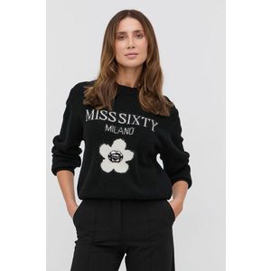 Vlnený sveter Miss Sixty dámsky, čierna farba vyobraziť