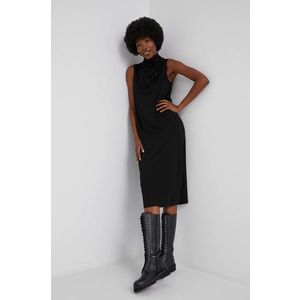 Šaty Answear Lab čierna farba, midi, rovné vyobraziť