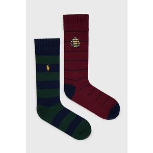 Ponožky Polo Ralph Lauren (2-pack) bordová farba vyobraziť