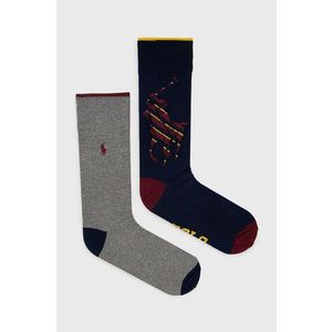 Ponožky Polo Ralph Lauren (2-pack) tmavomodrá farba vyobraziť