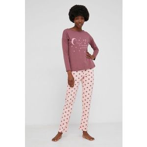 Pyžamo Answear Lab ružová farba vyobraziť