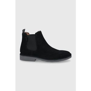 Semišové topánky Chelsea Polo Ralph Lauren pánske, čierna farba vyobraziť