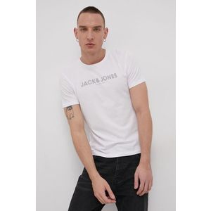 Bavlnené tričko Premium by Jack&Jones biela farba vyobraziť