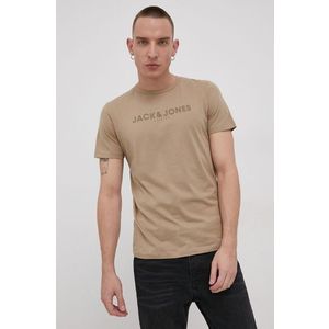 Bavlnené tričko Premium by Jack&Jones šedá farba vyobraziť