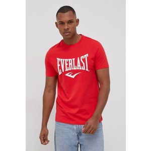 Bavlnené tričko Everlast červená farba, s potlačou vyobraziť