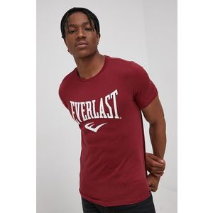 Bavlnené tričko Everlast bordová farba, s potlačou vyobraziť