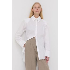 Bavlnená košeľa Herskind Mr Shirt dámska, biela farba, voľný strih, s klasickým golierom vyobraziť