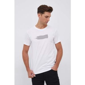 Bavlnené tričko G-Star Raw biela farba, s potlačou vyobraziť